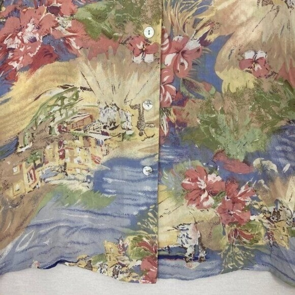 Vintage Coldwater Creek Watercolor Artsy Novelty Relaxed‎ Fit Button Down XL - Picture 4 of 11